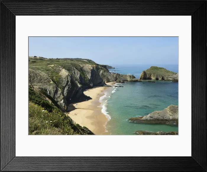 Framed Print : Praia dos Alteirinhos (Alteirinhos beach). Zambujeira do Mar, Costa Vicentina. Alentejo