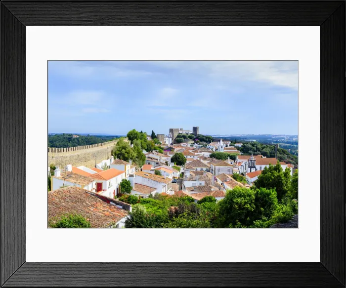 Framed Print : Europe, Iberia, Portugal, Obidos medieval walled village and castle Framed Print : Europe, Iberia, Portugal, Obidos medieval walled village and castle