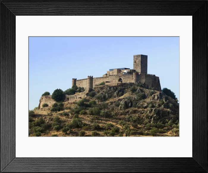 Framed Print : Europe, Iberia, Spain, Badajoz, Alconchel, Miraflores templar castle (Castillo de
