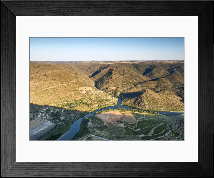 Framed Print : Douro river between Portugal and Spain, in the evening. Portugal on the foreground Framed Print : Douro river between Portugal and Spain, in the evening. Portugal on the foreground