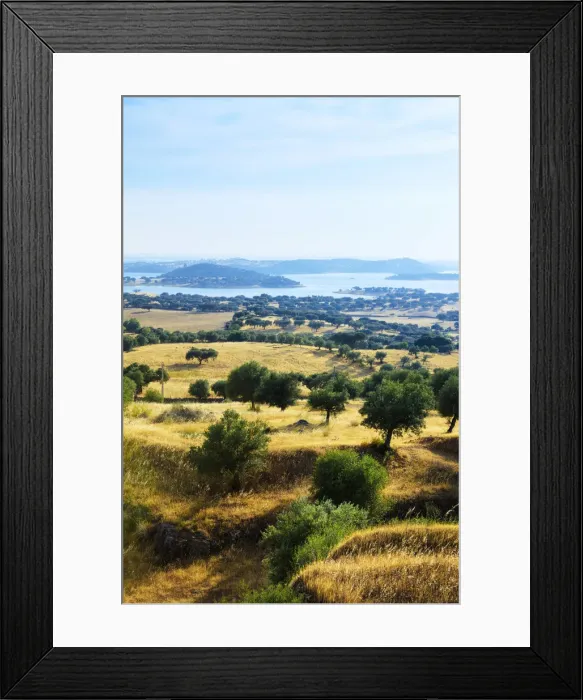 Framed Print : Europe, Iberia, Portugal, The Alentejo; Evora; view of the Alqueva Lake and the Alentejo Framed Print : Europe, Iberia, Portugal, The Alentejo; Evora; view of the Alqueva Lake and the Alentejo
