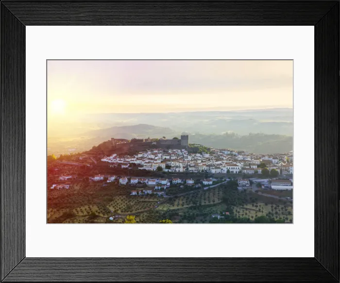 Framed Print : Europe, Iberia, Portugal, The Alentejo, view of the fortified medieval hilltop town Framed Print : Europe, Iberia, Portugal, The Alentejo, view of the fortified medieval hilltop town