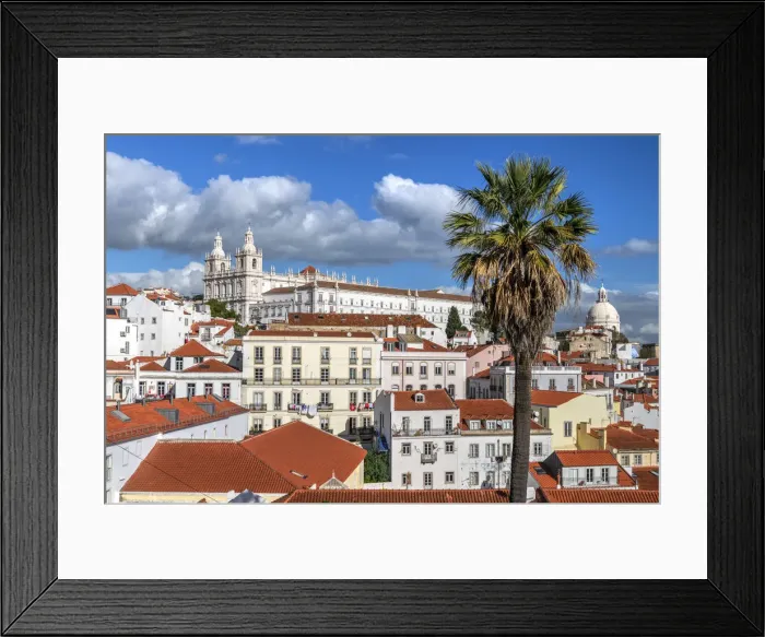 Framed Print : Alfama district skyline, Lisbon, Portugal