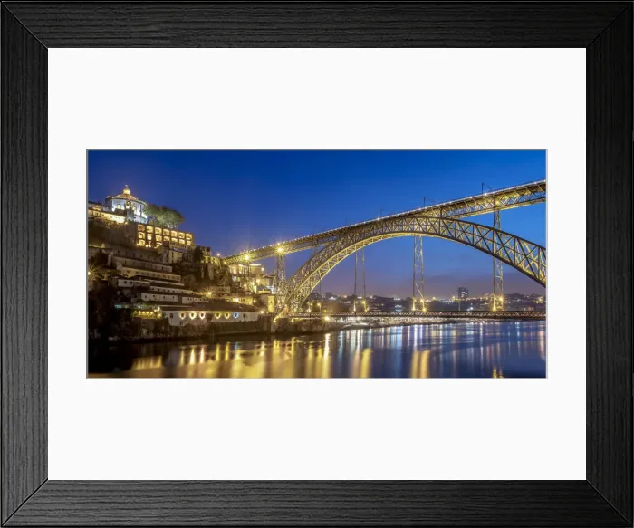 Framed Print : Dom Luis I Bridge at dusk, Porto, Portugal Framed Print : Dom Luis I Bridge at dusk, Porto, Portugal