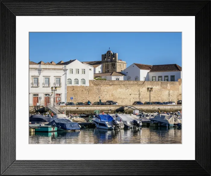 Framed Print : View over Marina towards Se Cathedral, Faro, Algarve, Portugal Framed Print : View over Marina towards Se Cathedral, Faro, Algarve, Portugal