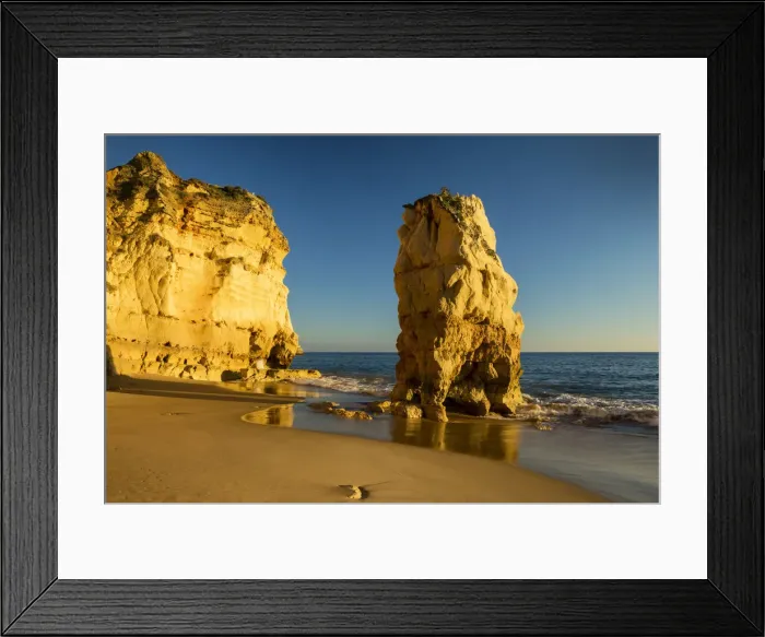 Framed Print : Golden Light on Sea Stack, Algarve, Portugal Framed Print : Golden Light on Sea Stack, Algarve, Portugal