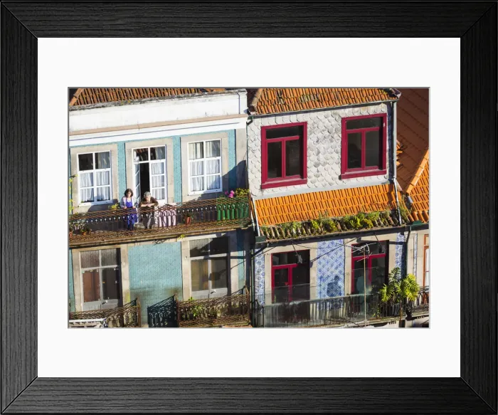 Framed Print : Portugal, Douro Litoral, Porto. Detail of traditional buildings in the UNESCO World Framed Print : Portugal, Douro Litoral, Porto. Detail of traditional buildings in the UNESCO World