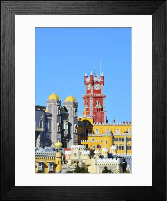 Framed Print : Palacio da Pena, built in the 19th century, in the forest above Sintra Framed Print : Palacio da Pena, built in the 19th century, in the forest above Sintra