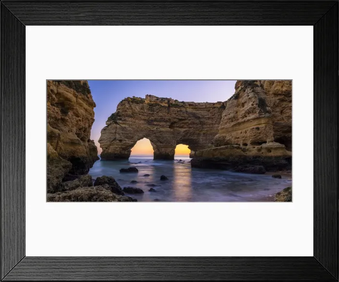 Framed Print : Double Arch, Praia de Marinha, Caramujeira, Lagoa, Algarve, Portugal