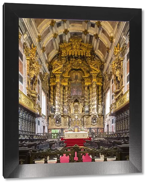 Portugal, Douro Litoral, Porto. The Romanesque Nave of Se Cathedral
