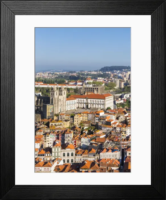 Framed Print : Portugal, Douro Litoral, Porto. The view of Se Cathedral and the UNESCO World Heritage Framed Print : Portugal, Douro Litoral, Porto. The view of Se Cathedral and the UNESCO World Heritage