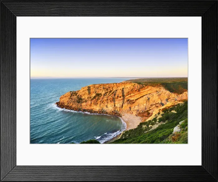 Framed Print : The cliffs of the sacred promontory of Cabo Espichel (Espichel Cape) facing the Atlantic