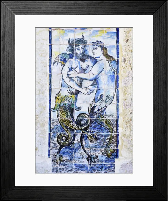Framed Print : Azulejos (ceramic tiles), 17th century, of the Palacio dos Marqueses de Fronteira Framed Print : Azulejos (ceramic tiles), 17th century, of the Palacio dos Marqueses de Fronteira