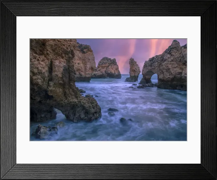 Framed Print : Portugal, Algarve, Lagos, sea cliffs at sunrise Framed Print : Portugal, Algarve, Lagos, sea cliffs at sunrise