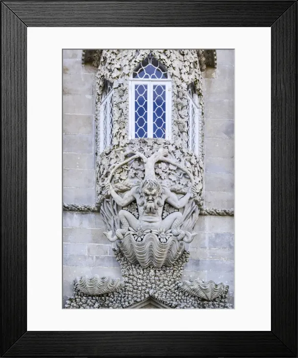 Framed Print : Portugal, Lisbon, Sintra, Park and National Palace of Pena, Bay window