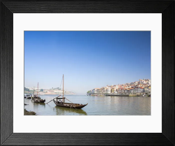 Framed Print : Portugal, Douro Litoral, Porto. The view across the Douro River to the UNESCO listed