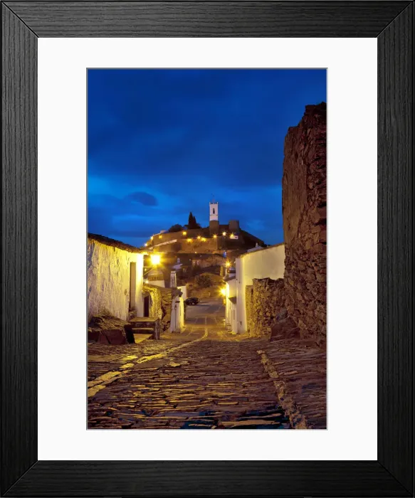 Framed Print : View to old town at sunset, Monsaraz, Alentejo, Portugal Framed Print : View to old town at sunset, Monsaraz, Alentejo, Portugal