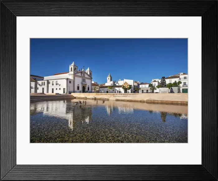 Framed Print : Praca do Infante with church Santa Maria, Lagos, Algarve, Portugal