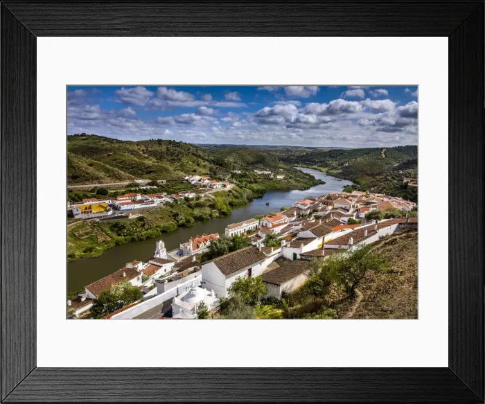 Framed Print : View from castle over Guadiana River, Mertola, Alentejo, Portugal Framed Print : View from castle over Guadiana River, Mertola, Alentejo, Portugal