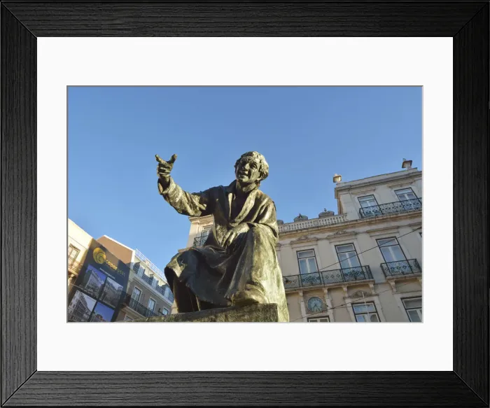 Framed Print : Statue of Chiado, Antonio Ribeiro Chiado, a 16th century playful and tricksy poet Framed Print : Statue of Chiado, Antonio Ribeiro Chiado, a 16th century playful and tricksy poet