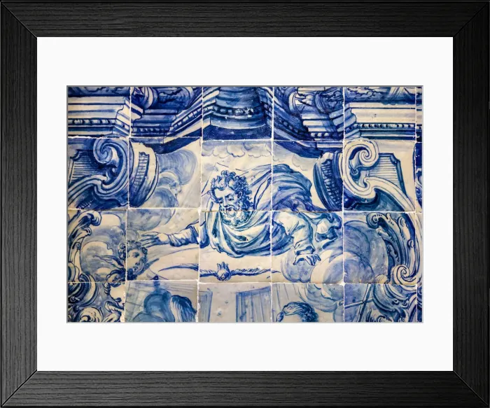 Framed Print : Tiled picture, museum in cloister Nossa Senhora da Conceicao, Beja, Alentejo, Portugal