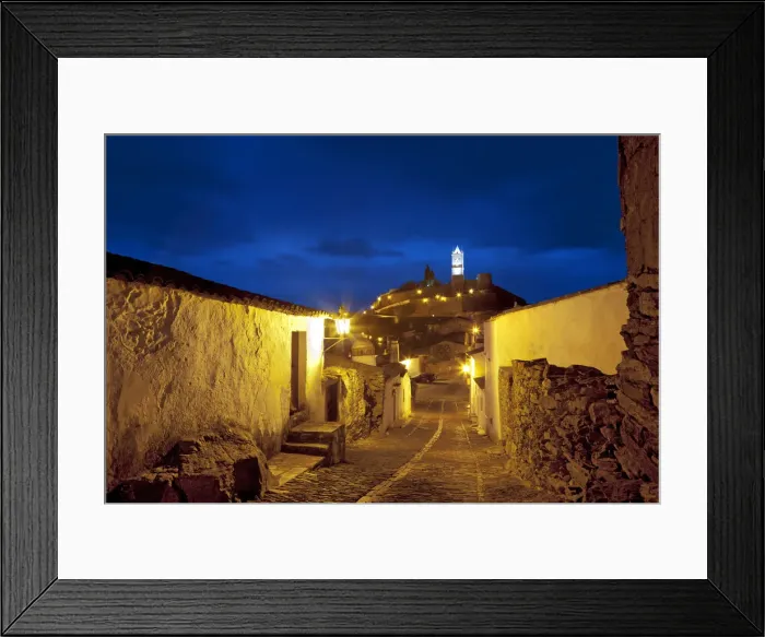 Framed Print : View to old town at sunset, Monsaraz, Alentejo, Portugal Framed Print : View to old town at sunset, Monsaraz, Alentejo, Portugal