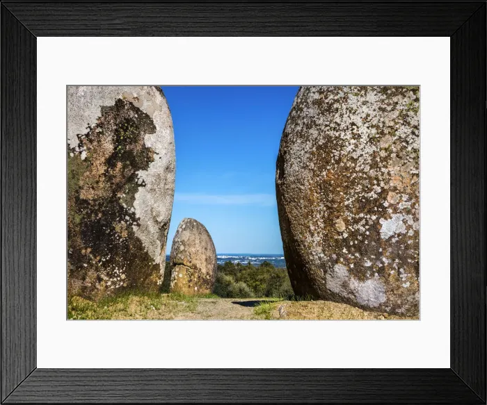 Framed Print : Stone circle, Cromeleque dos Almendres, Evora, Alentejo, Portugal Framed Print : Stone circle, Cromeleque dos Almendres, Evora, Alentejo, Portugal