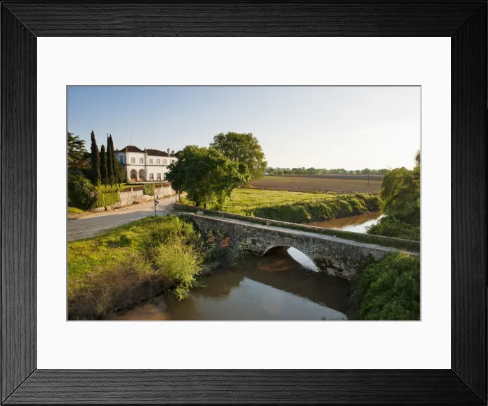 Framed Print : Muge river and the plains of Ribatejo in front of Duke of Cadaval manor