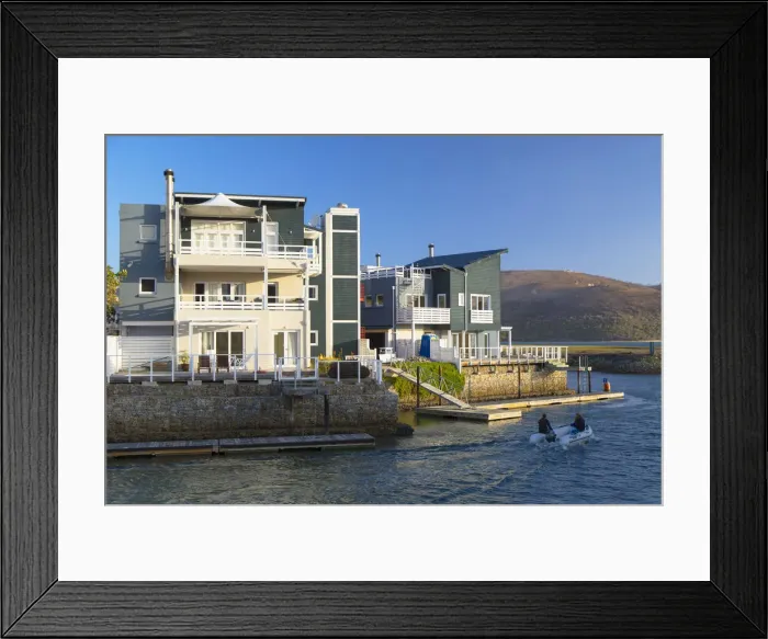 Framed Print : Houses on Thesen Island, Knysna, Western Cape, South Africa