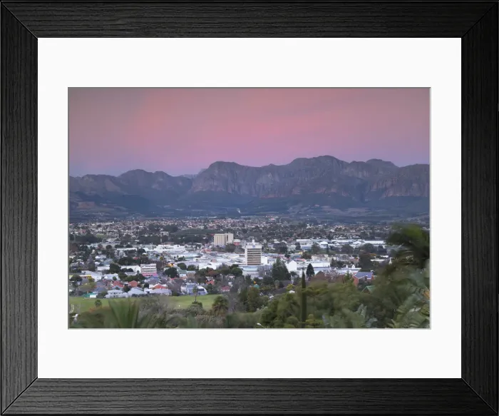 Framed Print : Paarl Valley at sunset, Paarl, Western Cape, South Africa