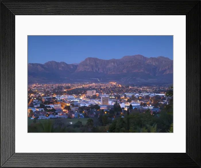 Framed Print : Paarl at dusk, Western Cape, South Africa Framed Print : Paarl at dusk, Western Cape, South Africa