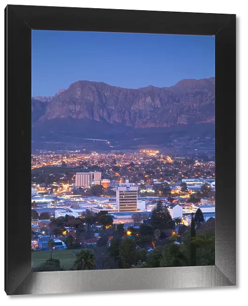 Paarl at dusk, Western Cape, South Africa