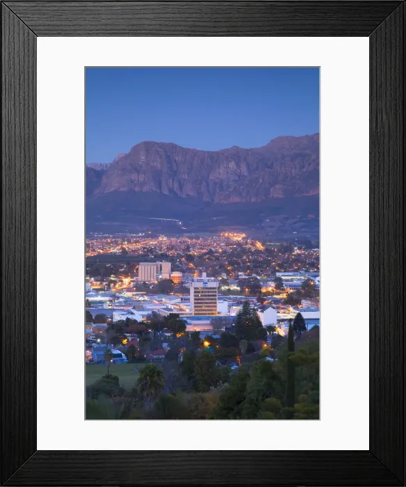 Framed Print : Paarl at dusk, Western Cape, South Africa Framed Print : Paarl at dusk, Western Cape, South Africa