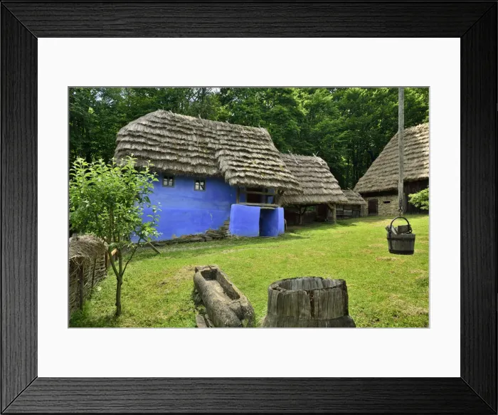 Framed Print : Farmhouse of Romania. ASTRA Museum of Traditional Folk Civilization, an open-air museum