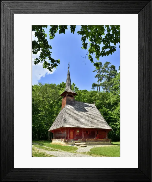 Framed Print : Wooden church dating back to the 17th century from Dretea, Cluj county Framed Print : Wooden church dating back to the 17th century from Dretea, Cluj county