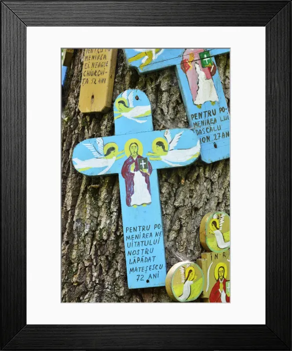 Framed Print : Traditional wooden crossroad crosses of Romania Framed Print : Traditional wooden crossroad crosses of Romania