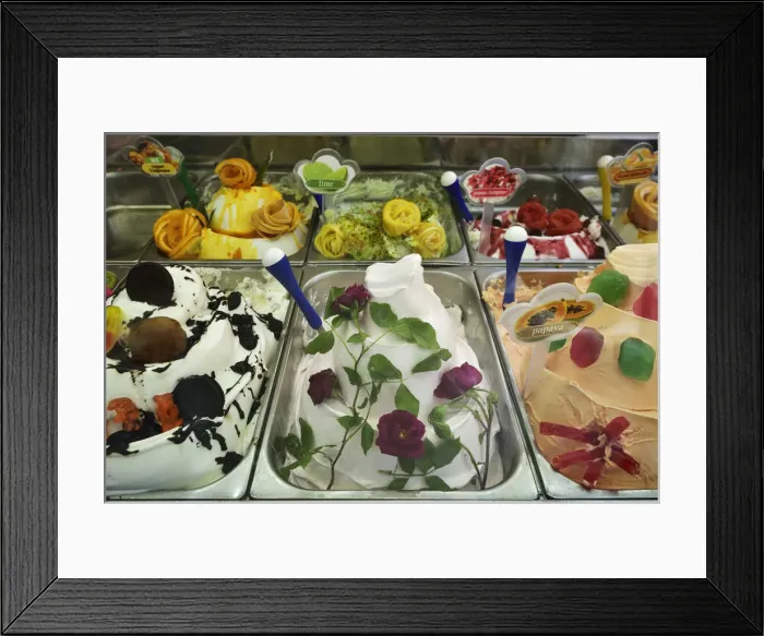 Framed Print : Various flavours of ice cream. Sibiu, Transylvania. Romania Framed Print : Various flavours of ice cream. Sibiu, Transylvania. Romania