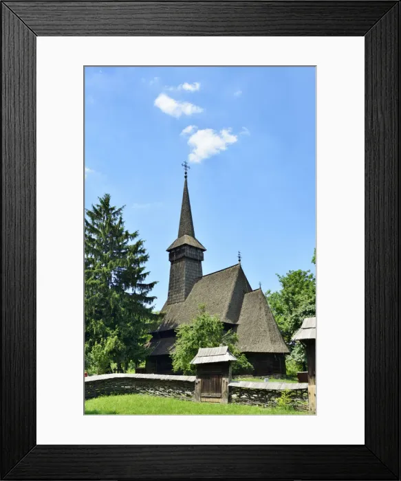 Framed Print : Maramures wooden church. The National Village Museum (Muzeul Satului), an open-air Framed Print : Maramures wooden church. The National Village Museum (Muzeul Satului), an open-air