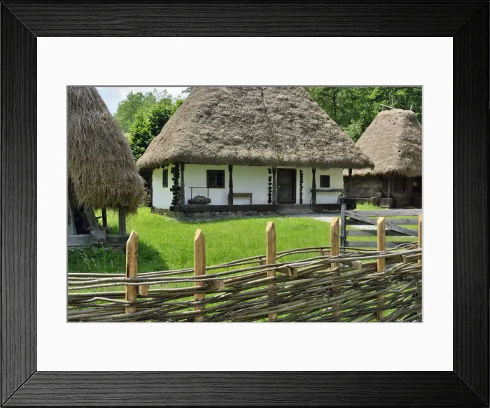 Framed Print : Traditional farmhouse of Romania. ASTRA Museum of Traditional Folk Civilization, an Framed Print : Traditional farmhouse of Romania. ASTRA Museum of Traditional Folk Civilization, an