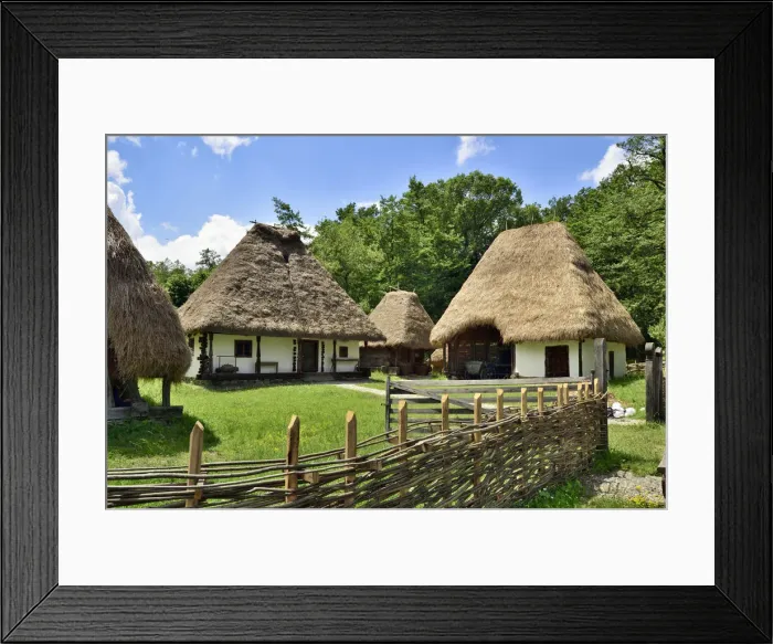 Framed Print : Peasant homestead from Mierta-Dragu, Salaj County