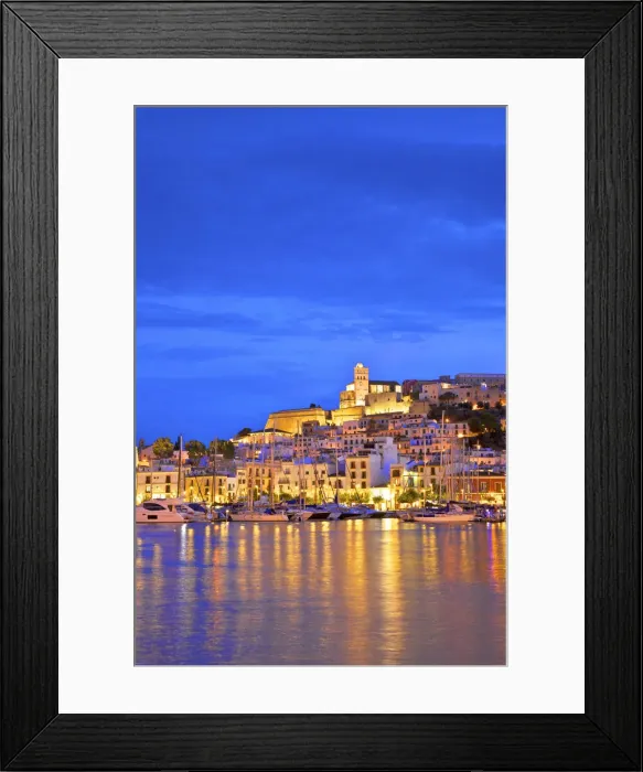 Framed Print : Twilight Over Old Ibiza Town, Ibiza, Balearic Islands, Spain Framed Print : Twilight Over Old Ibiza Town, Ibiza, Balearic Islands, Spain