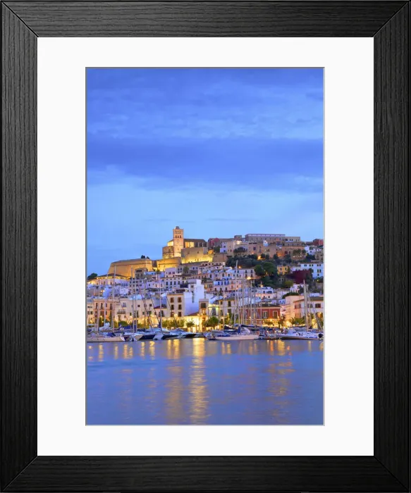 Framed Print : Twilight Over Old Ibiza Town, Ibiza, Balearic Islands, Spain Framed Print : Twilight Over Old Ibiza Town, Ibiza, Balearic Islands, Spain