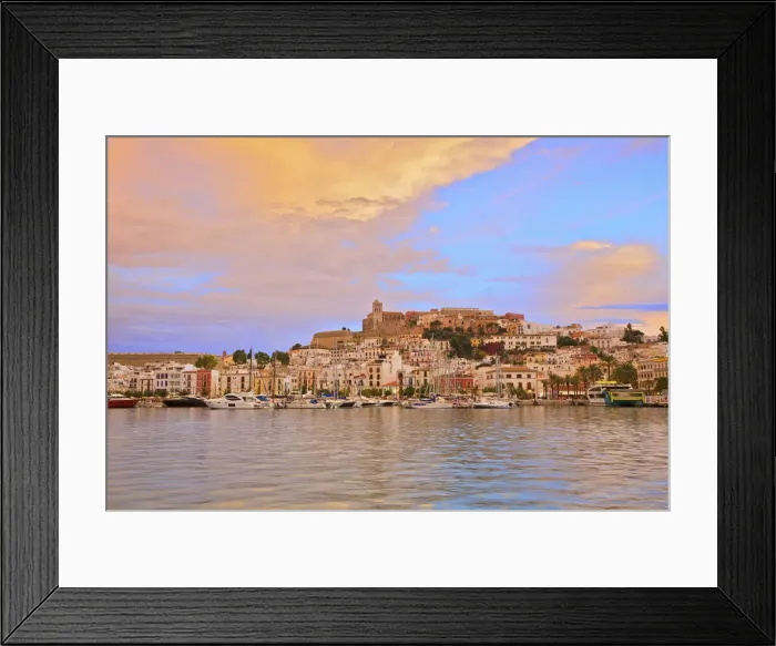 Framed Print : Sunset Over Old Ibiza Town, Ibiza, Balearic Islands, Spain Framed Print : Sunset Over Old Ibiza Town, Ibiza, Balearic Islands, Spain