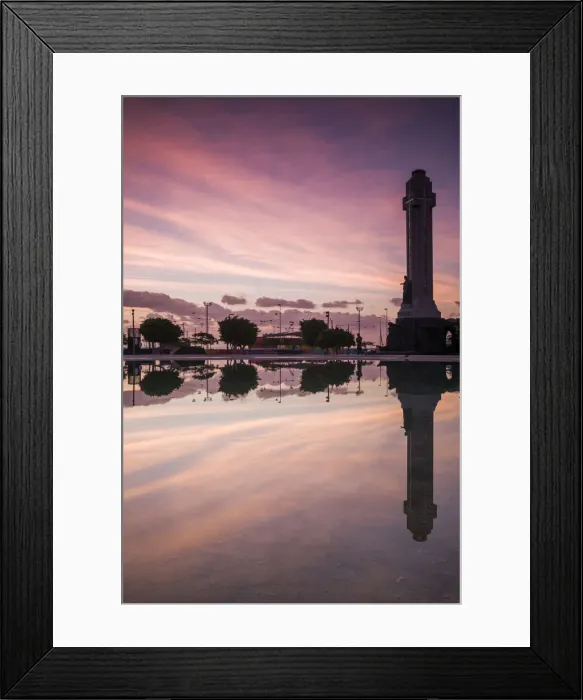 Framed Print : Spain, Canary Islands, Tenerife, Santa Cruz de Tenerife, Plaza de Espana, city reflection