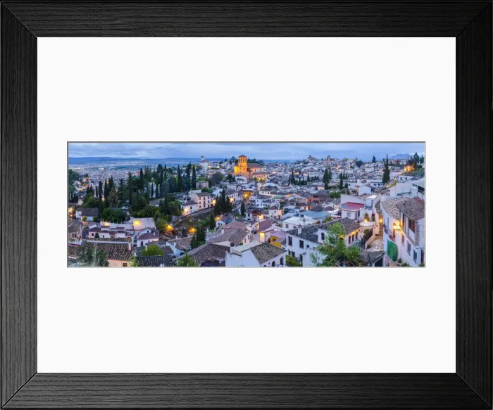 Framed Print : Spain, Andalucia, Granada Province, Granada, Sacromonte and Albaicin Districts, far Framed Print : Spain, Andalucia, Granada Province, Granada, Sacromonte and Albaicin Districts, far