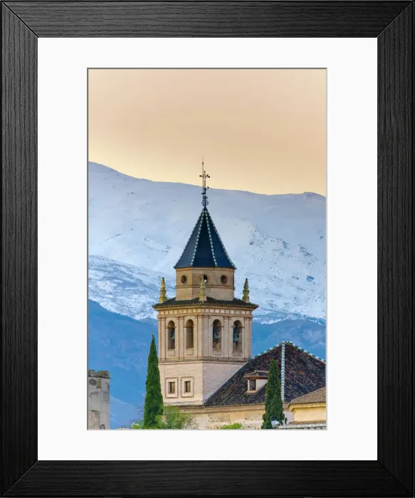 Framed Print : Spain, Andalucia, Granada Province, Granada, Alhambra Palace and Sierra Nevada mountains Framed Print : Spain, Andalucia, Granada Province, Granada, Alhambra Palace and Sierra Nevada mountains