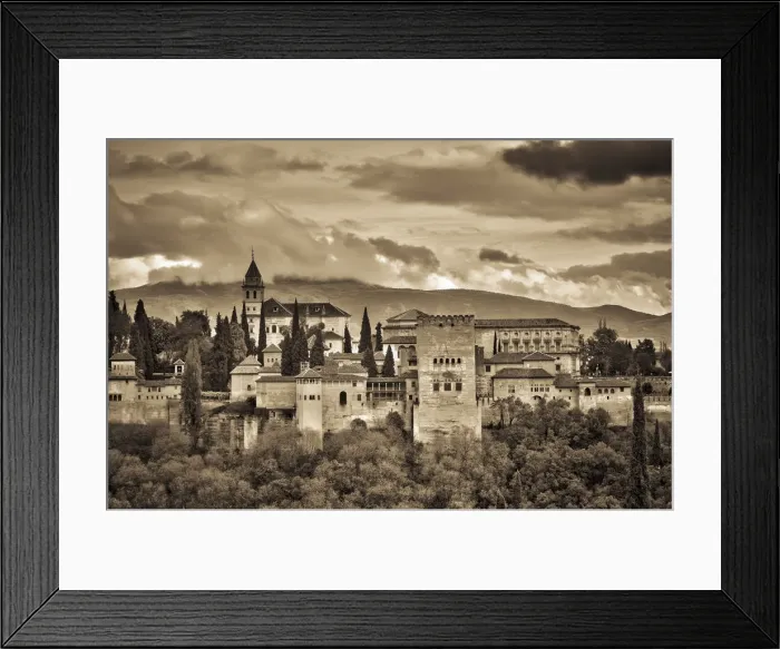 Framed Print : Spain, Andalucia, Granada Province, Granada, Alhambra Palace and Sierra Nevada mountains Framed Print : Spain, Andalucia, Granada Province, Granada, Alhambra Palace and Sierra Nevada mountains