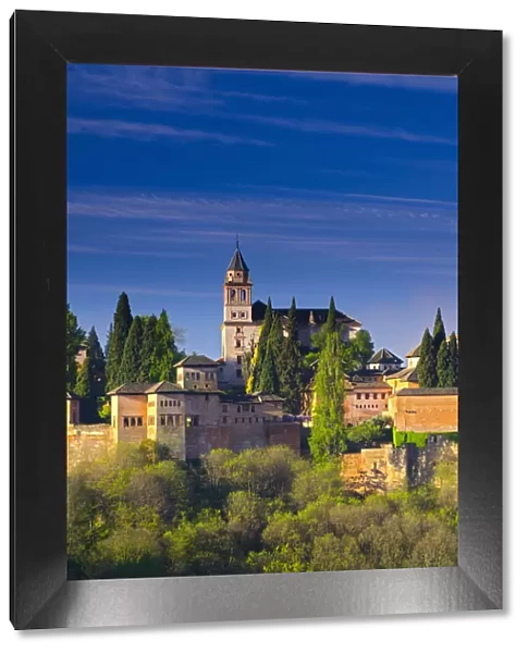 Spain, Andalucia, Granada Province, Granada, Alhambra from Sacromonte Hill