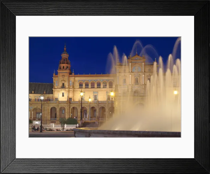 Framed Print : Plaza de Espana at night, Seville, Andalusia, Spain