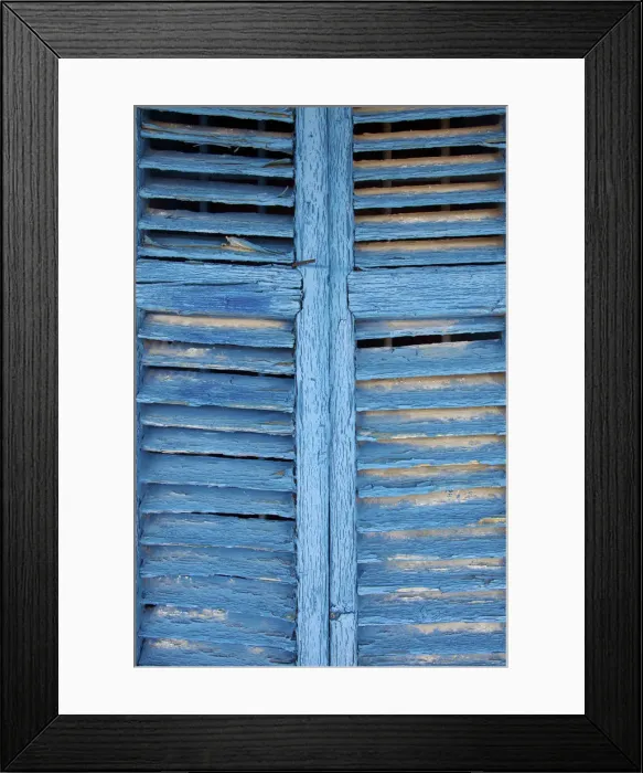 Framed Print : Window Shutters in Ibiza Town, Ibiza, Balearic Islands, Spain